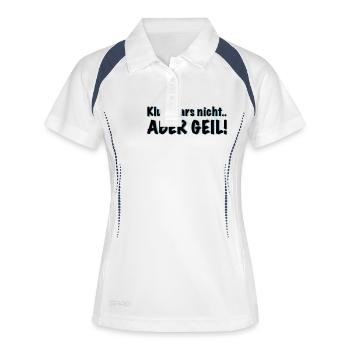 klug wars nicht.. Aber Geil! - Frauen Polo atmungsaktiv - Weiß/Navy - Vorne
