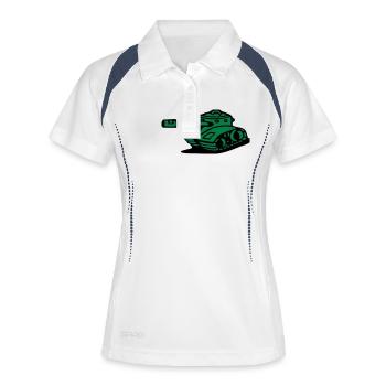 gepanzerter panzer armee militärischer kampfpanzer - Frauen Polo atmungsaktiv - Weiß/Navy - Vorne