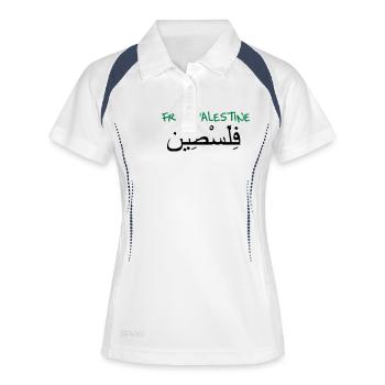 Palestine - Polo respirant Femme - blanc/marine - Devant