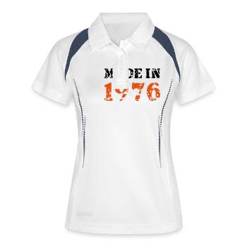 Made in 1976 - Frauen Polo atmungsaktiv - Weiß/Navy - Vorne