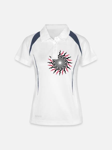 psychedelic_sun_201007_a_color - Women's Polo breathable - white/navy