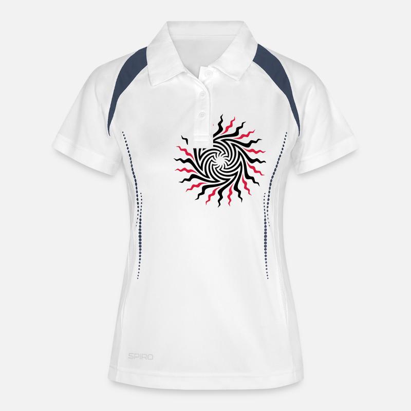 psychedelic_sun_201007_a_color - Women's Polo breathable - white/navy