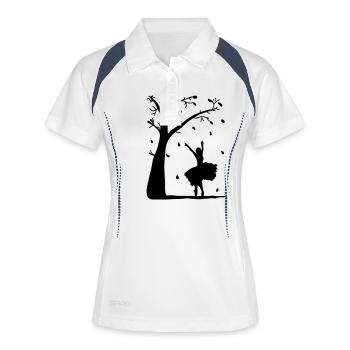 ballerina - Frauen Polo atmungsaktiv - Weiß/Navy - Vorne