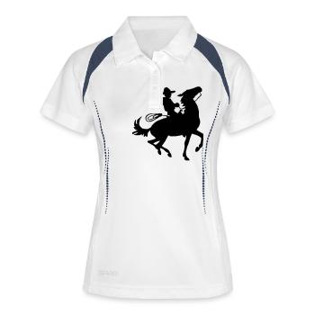 cowboy - Polo respirant Femme - blanc/marine - Devant