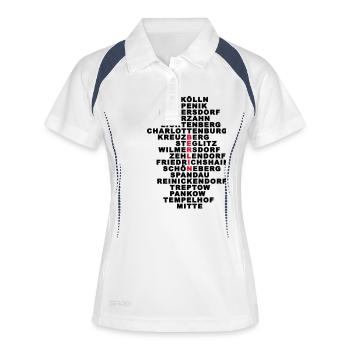Berlin - Frauen Polo atmungsaktiv - Weiß/Navy - Vorne