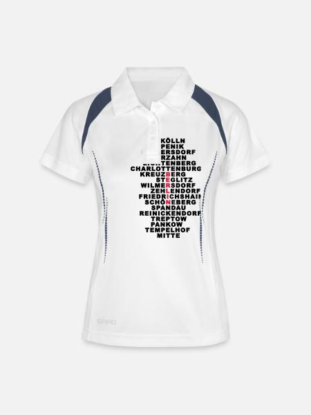 Berlin - Women's Polo breathable - white/navy