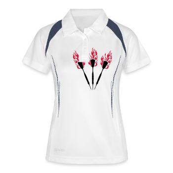 dart_fire_tj2 - Polo respirant Femme - blanc/marine - Devant