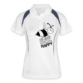 Bee Happy - Polo respirant Femme - blanc/marine - Devant
