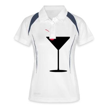 Cocktailglas - Frauen Polo atmungsaktiv - Weiß/Navy - Vorne