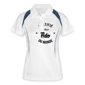 adolescent / enfant / ado / adolescente - Polo respirant Femme - blanc/marine - Devant
