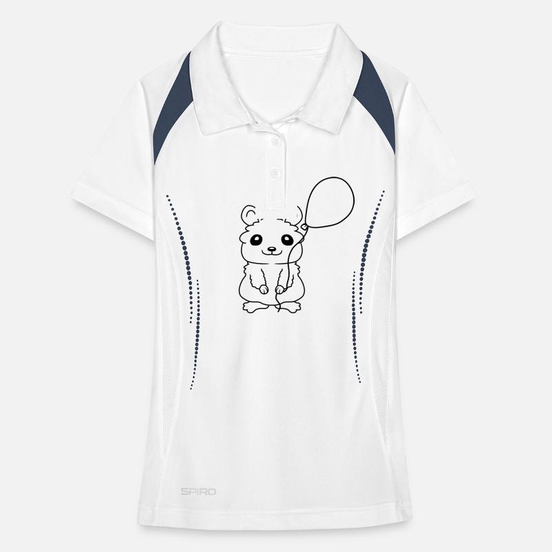 Hamster Luftballon Geschenkidee Comic Frauen Polo atmungsaktiv