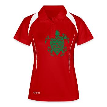tortue - Polo respirant Femme - blanc/marine - Devant