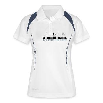 music_is_life_001 - Polo respirant Femme - blanc/marine - Devant