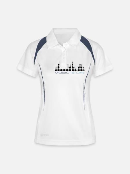 music_is_life_001 - Women's Polo breathable - white/navy
