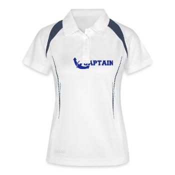 Capitaine ancre Logo Design - Polo respirant Femme - blanc/marine - Devant