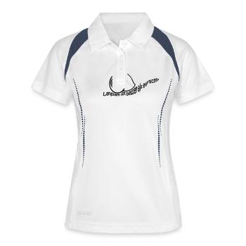 Laaaangsam - Frauen Polo atmungsaktiv - Weiß/Navy - Vorne