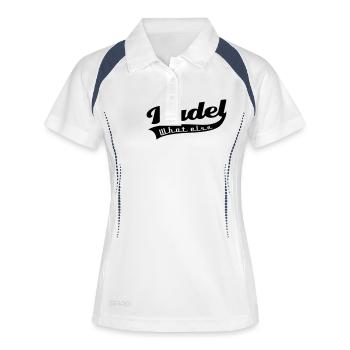 Pudel - Frauen Polo atmungsaktiv - Weiß/Navy - Vorne