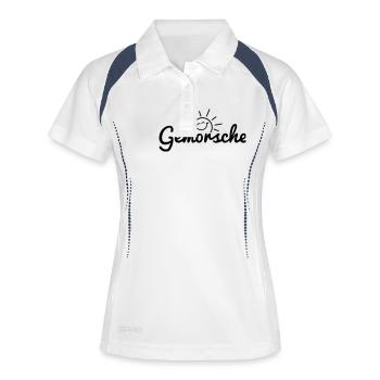 Gemorsche - Guten Morgen - Pfalz - pfälzisch - 1C - Frauen Polo atmungsaktiv - Weiß/Navy - Vorne