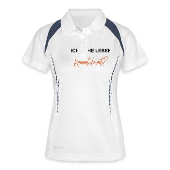 Leben - Frauen Polo atmungsaktiv - Weiß/Navy - Vorne