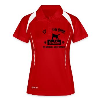 Ein Leben ohne Goldie ist sinnlos - Frauen Polo atmungsaktiv - Weiß/Navy - Vorne