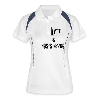 Kunst ist Widerstand - Frauen Polo atmungsaktiv - Weiß/Navy - Vorne