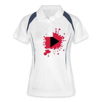 Play - Player - Musik - Frauen Polo atmungsaktiv - Weiß/Navy - Vorne