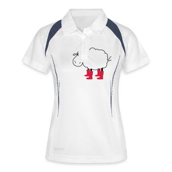 mouton - Polo respirant Femme - blanc/marine - Devant