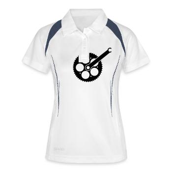bike_einzelteil02 - Polo respirant Femme - blanc/marine - Devant