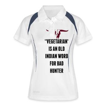Bad Hunter - Frauen Polo atmungsaktiv - Weiß/Navy - Vorne