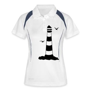 leuchtturm - Frauen Polo atmungsaktiv - Weiß/Navy - Vorne