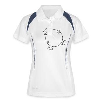 ball ball carry big heavy man figu - Women's Polo breathable - white/navy - Front