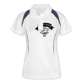 1973 - Frauen Polo atmungsaktiv - Weiß/Navy - Vorne