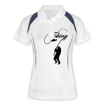 Fishing - Frauen Polo atmungsaktiv - Weiß/Navy - Vorne