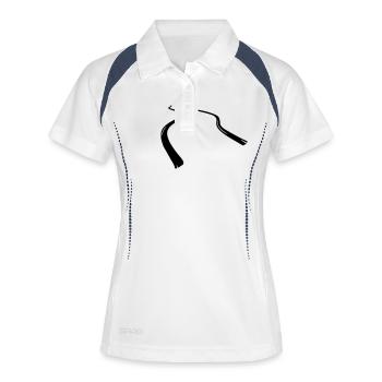 gummiabrieb_skidmarks - Frauen Polo atmungsaktiv - Weiß/Navy - Vorne