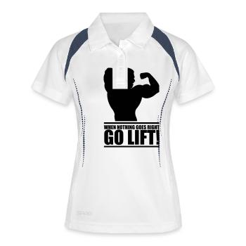 go_lift - Polo respirant Femme - blanc/marine - Devant