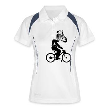 Zebra head bike profile male 0 - Women's Polo breathable - white/navy - Front