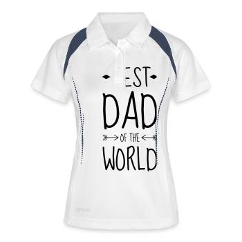 Papa Vati Vater Vatertag Geburtstag Dad Familie - Frauen Polo atmungsaktiv - Weiß/Navy - Vorne