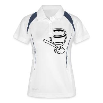 clipart spass sand roter eimer schaufel sandkasten - Frauen Polo atmungsaktiv - Weiß/Navy - Vorne