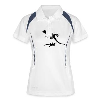 Geckos - Polo respirant Femme - blanc/marine - Devant