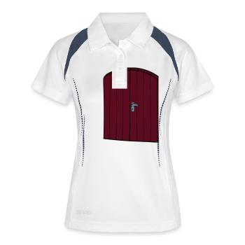 Tür aus Holz - Frauen Polo atmungsaktiv - Weiß/Navy - Vorne