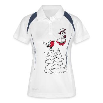 Winter - Frauen Polo atmungsaktiv - Weiß/Navy - Vorne