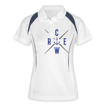 crew - Frauen Polo atmungsaktiv - Weiß/Navy - Vorne