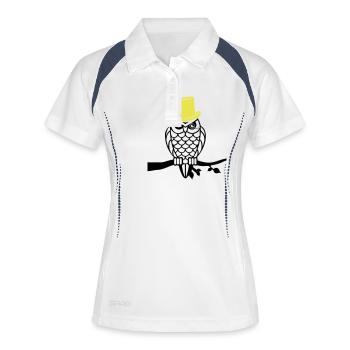 owl sir - Frauen Polo atmungsaktiv - Weiß/Navy - Vorne