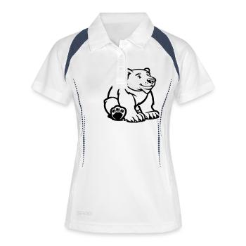 eisbär comic bär - Frauen Polo atmungsaktiv - Weiß/Navy - Vorne