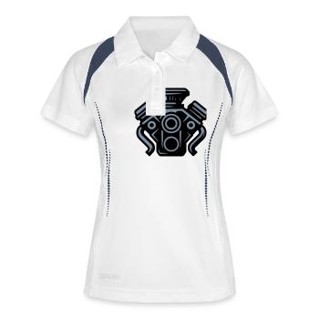 Motor Kfz Symbol Tuning - Frauen Polo atmungsaktiv - Weiß/Navy - Vorne