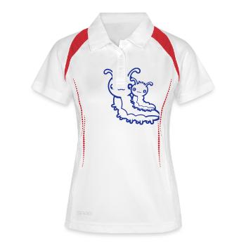 2 Caterpillar Family Mom Dad Child Baby Father Mother - Women's Polo breathable - white/navy - Front