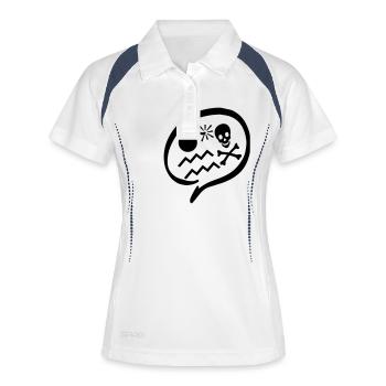 Sprechblase Wutausbruch - Frauen Polo atmungsaktiv - Weiß/Navy - Vorne