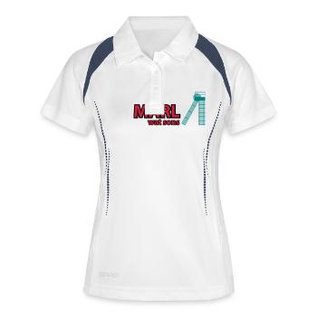 marl - Frauen Polo atmungsaktiv - Weiß/Navy - Vorne