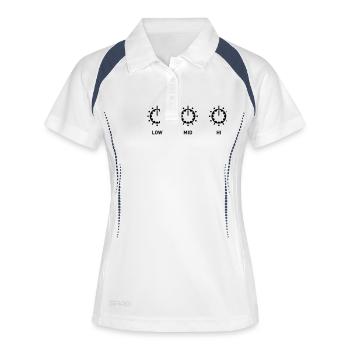 Potis DJ Mischpult Potentiometer auflegen Club - Frauen Polo atmungsaktiv - Weiß/Navy - Vorne