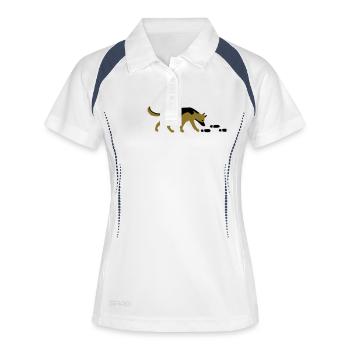 Mantrailer Schäferhund Vektor - Frauen Polo atmungsaktiv - Weiß/Navy - Vorne
